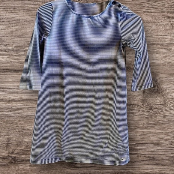 VINEYARD VINES EUC GIRLS BLUE WHITE STRIPE DRESS SUMMER DRESSES SIZE M 10 12 - Picture 1 of 6